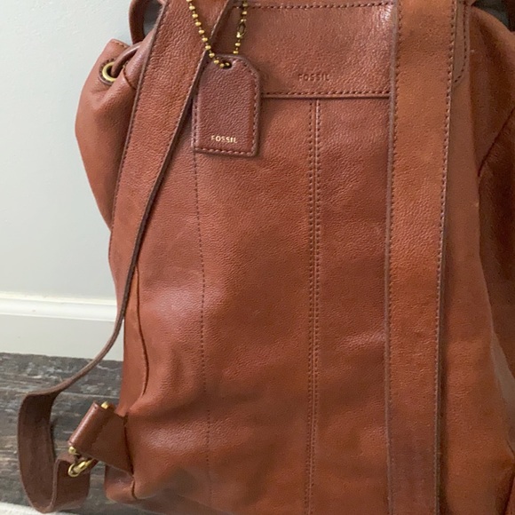 Fossil Brown Leather Backpack main image 3
